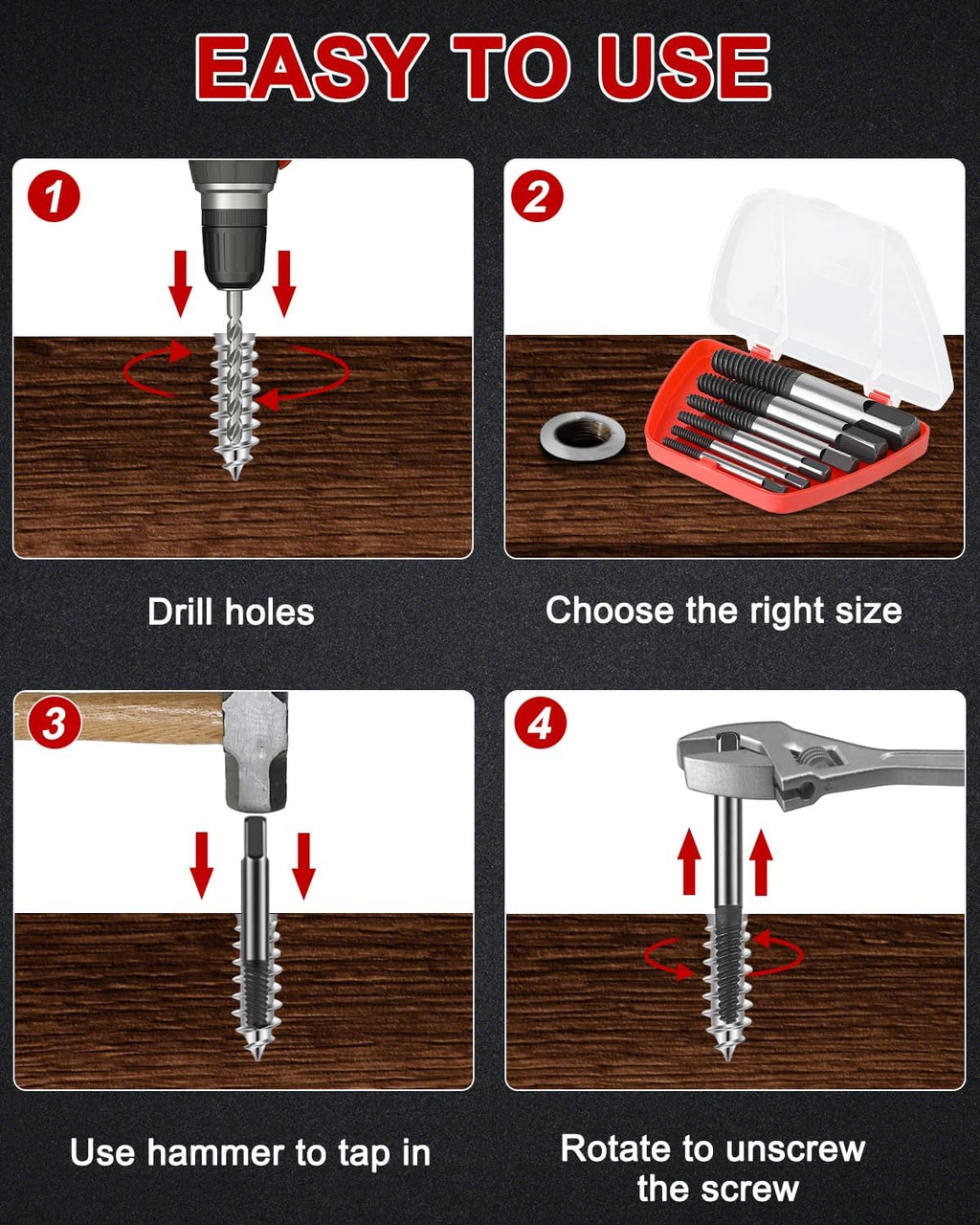 Diyife 6 pcs Screw Extractor Set