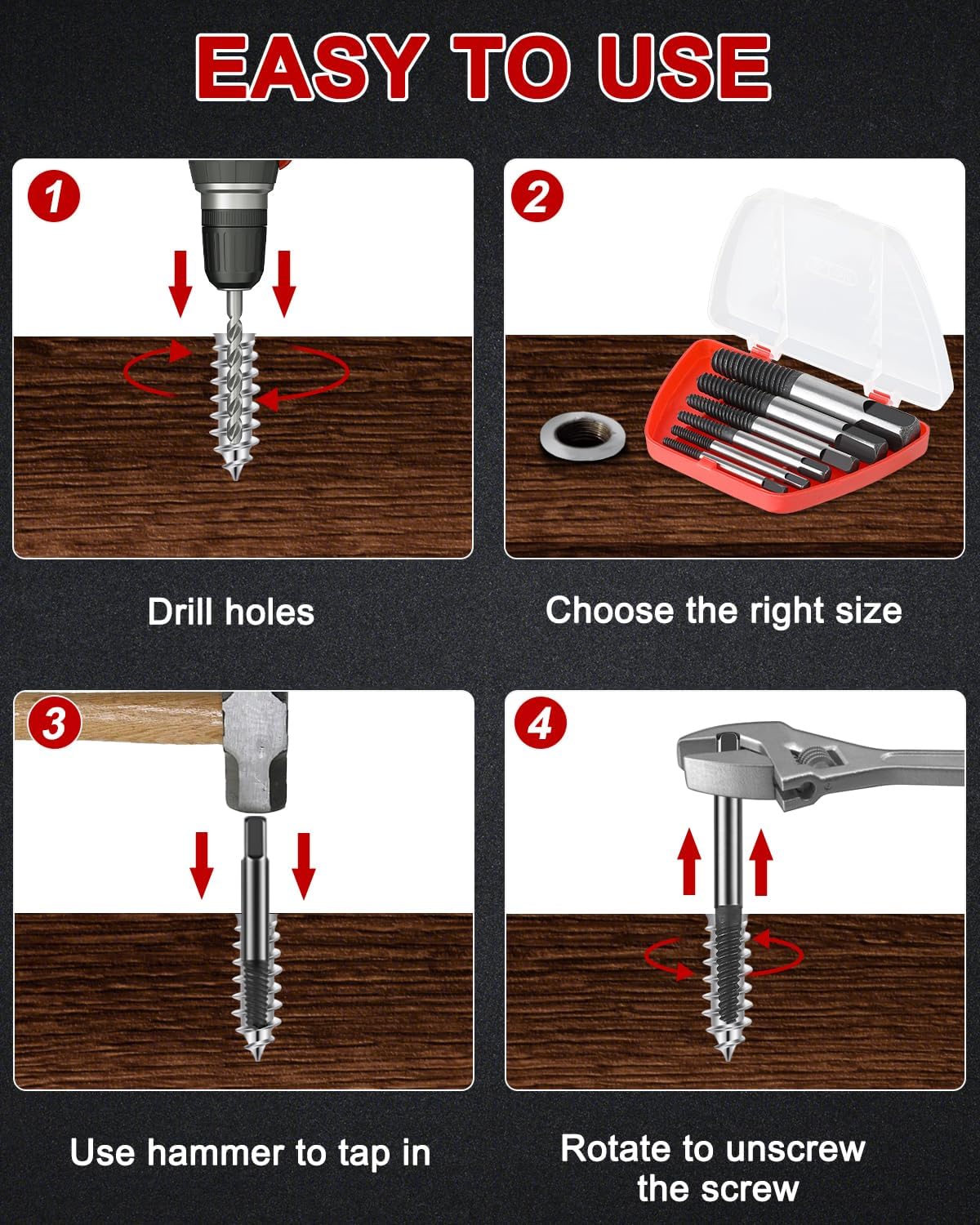 Diyife 6 pcs Screw Extractor Set