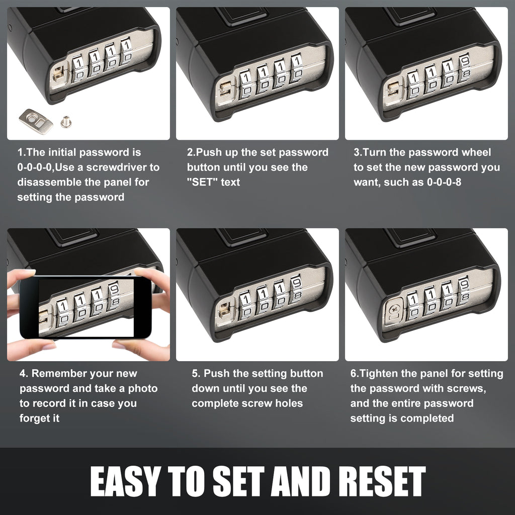 Large Heavy Duty Combination Padlock, [8mm Wraped Beam Cut Resistance] Diyife 54mm Combination Lock, Weatherproof 4 Digit Combo Lock Outdoor Padlock for Gate, Garage, Shed, School