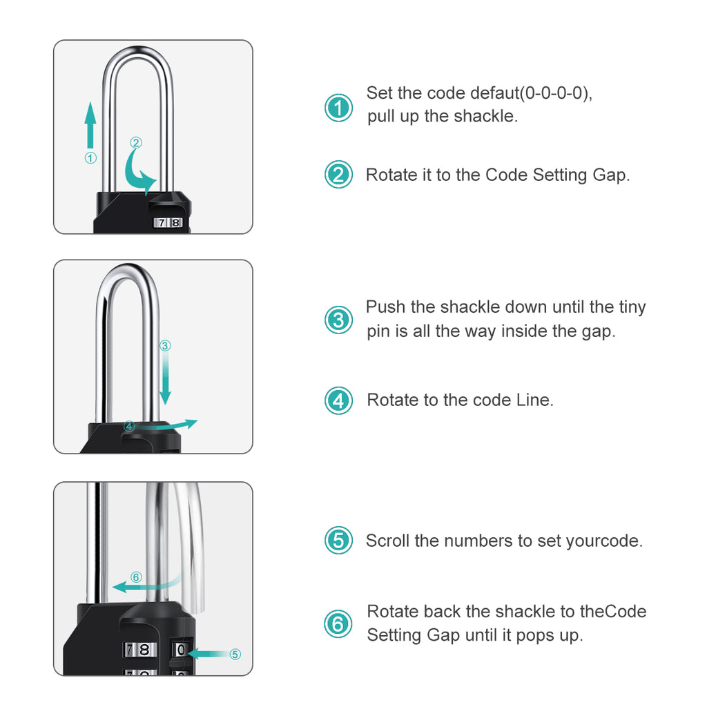 Diyife 4 Digit Combination Padlock, [2.6 inch Long Shackle] Locker Lock Weatherproof Lock Outdoor Combination Lock for School Gym Locker, Toolbox, Fence, Hasp, Cabinet, Shed, Cabinet