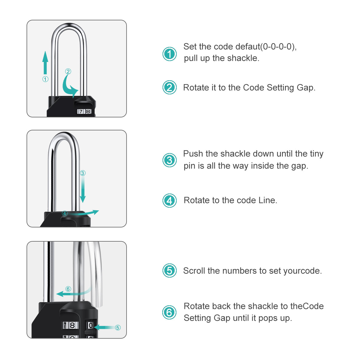 Diyife 4 Digit Combination Padlock, [2.6 inch Long Shackle] Locker Lock Weatherproof Lock Outdoor Combination Lock for School Gym Locker, Toolbox, Fence, Hasp, Cabinet, Shed, Cabinet