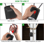 Key Safe Box, [Weatherproof] Diyife 4-Digit Combination Key Lock Box Removable Wire Rope Shackle, Hangable Portable Security Key Lock Box for Home Office Garage School