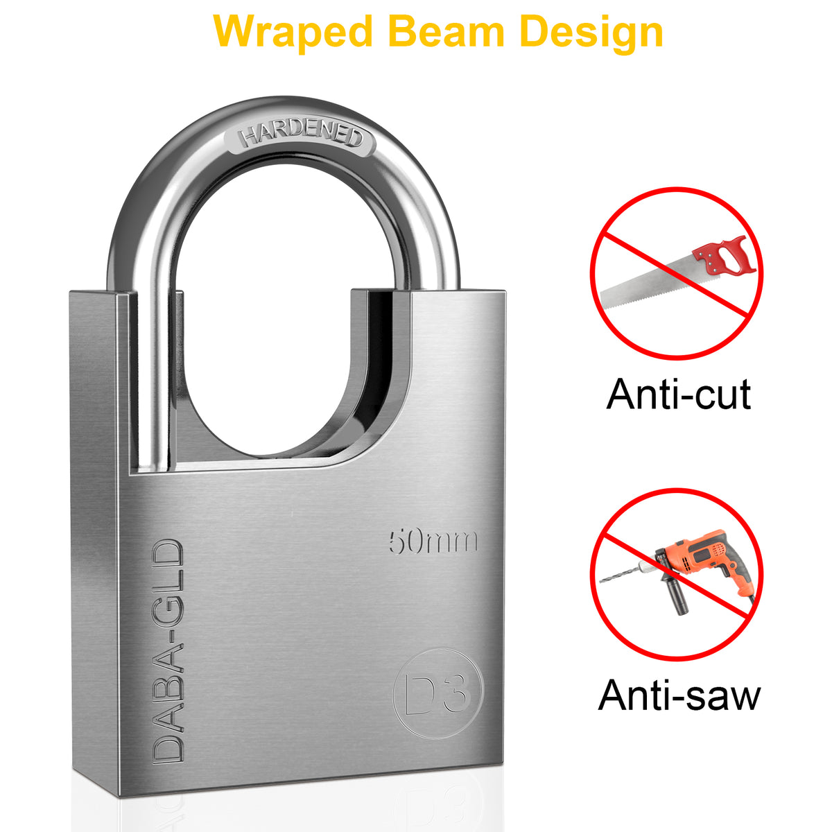 Diyife Bike Lock Heavy Duty, [Reforced Version] [4 Keys] 1m x 6mm Anti-Theft Bike Chain Lock High Security, Weatherproof Bicycle Lock 50mm Padlock for Bike, Motorcycle, Scooter, Door, Gate, Fence
