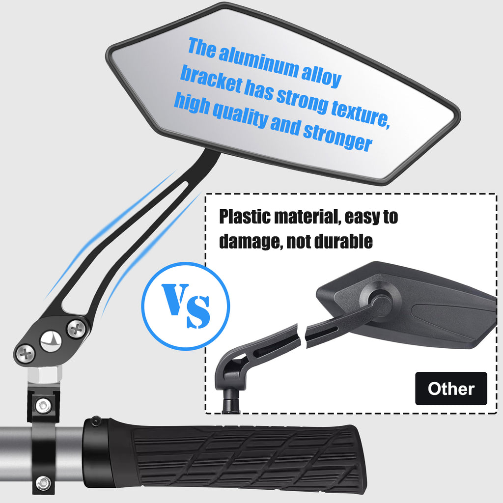 Diyife Bike Mirrors, HD Version Large Bicycle Mirrors for Handlebars