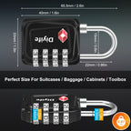 Diyife TSA Luggage Padlock, 4 Digit Combination Lock, Airplane Travel Lock for Suitcase, Gym Bag, Backpack, Case