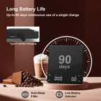 Diyife Rechargeable Mini Coffee Scales with Timer, 0.1g/2kg High Precision, Electronic Digital Espresso Scale with HD LED Display, Portable Analytical Lab Balance for Labs, Jewellers, Gold, Food