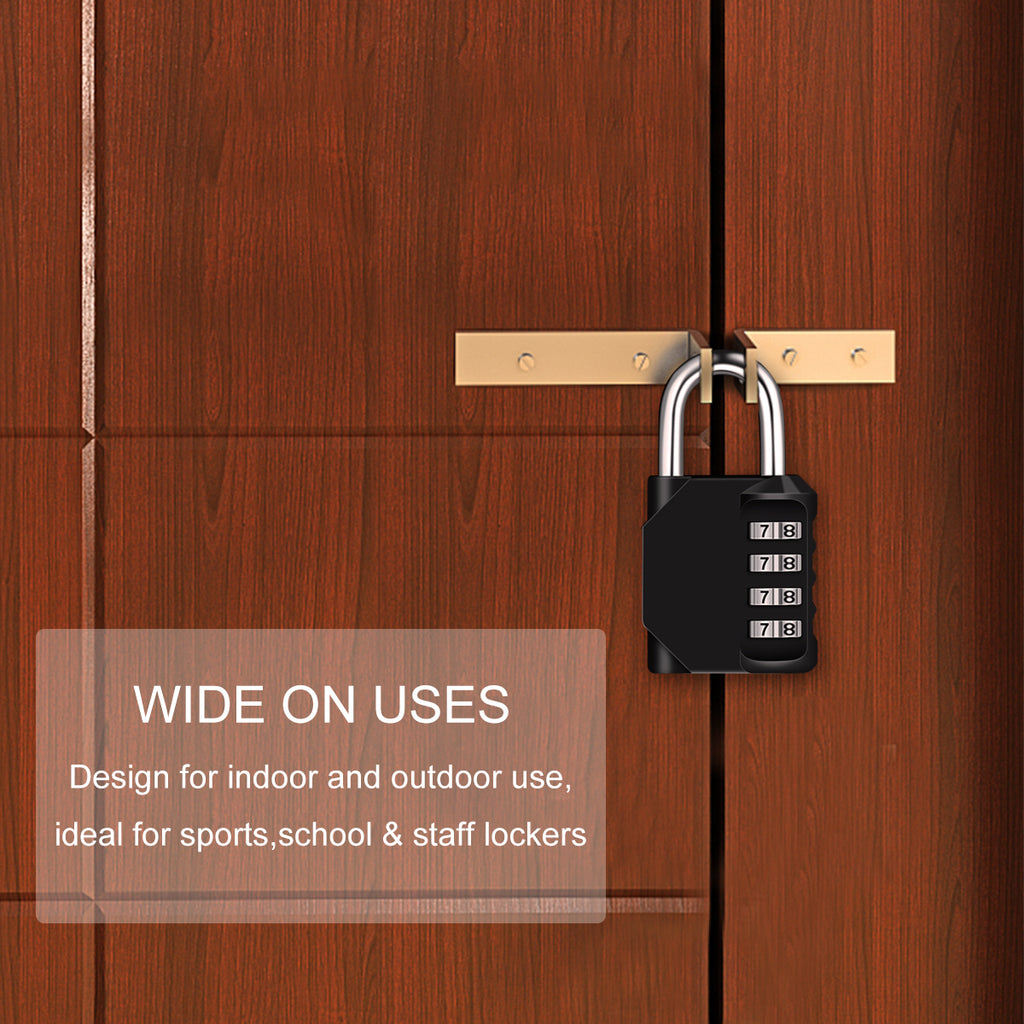 Diyife Combination Padlock, Weatherproof 4 Digit Resettable Locker Lock