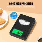 Diyife Mini Scales, [1000g/0.01g] Small Pocket Scales, High Precision Portable Weighing Scales with Cover, Fast Read with Back-Lit LCD Display, for Jewellery Gold Coffee Coin Herb Lab