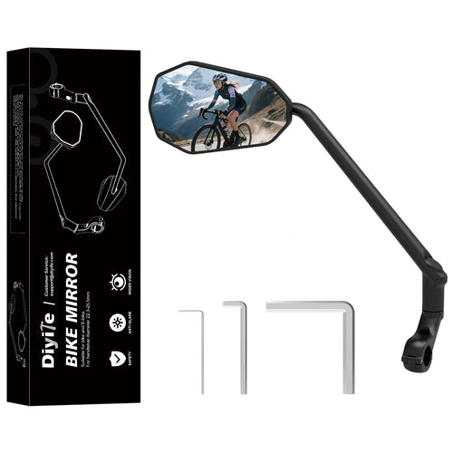 Diyife Long Bike Mirror, HD Wide Large Bicycle Mirrors for Handlebars