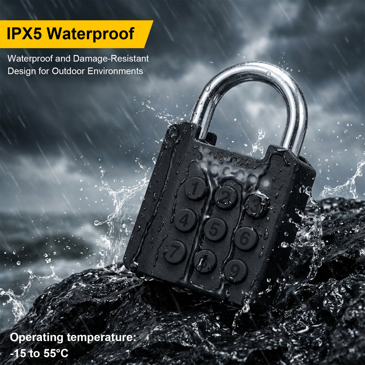 Combination Padlock, Diyife IPX5 Weatherproof Outdoor Keyless Entry Padlock