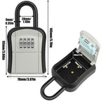 Key Safe Heavy Duty, [Waterproof] Diyife Portable Lock Box with Removable Shackle, Wall Mounted and Resettable 4 Digit Combination Key Storage Lock Box for House Keys, Car Keys [5 Keys Capacity]-Grey