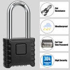 Large Heavy Duty Combination Padlock, [Long Shackle 8mm Thick] [One-Click Open] Diyife 52mm 4 Digit Locker Lock Weatherproof Outdoor Combination Lock for Shed, Fence,Hasp,Cabinet, School, Gym