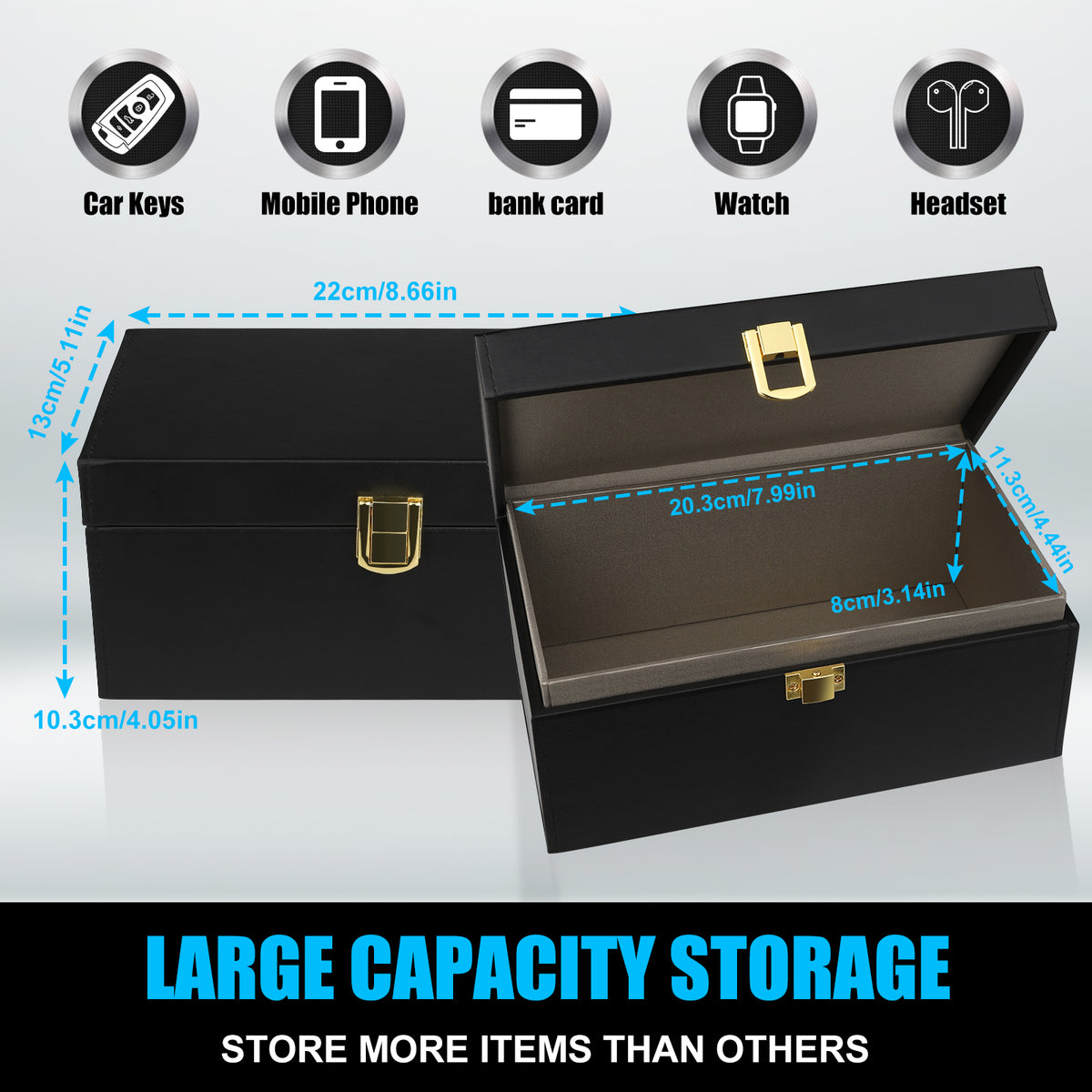 Diyife Faraday Box, RFID Box for Car Keys with 2 Pouch|Faraday Cage Key Fob Protector, Carbon Fiber Signal Blocker for Keyless Fob, Anti Theft Faraday Bags for Car Keys, Phones
