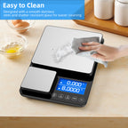 Dual Platform Digital Kitchen Scale, [15kg/33lb-0.01g] Diyife Food Scale, High Precision, Intelligent Accumulation, 7 Units Backlight LCD, Tare, Auto Off, Stainless Steel for Cooking Baking Jewelry