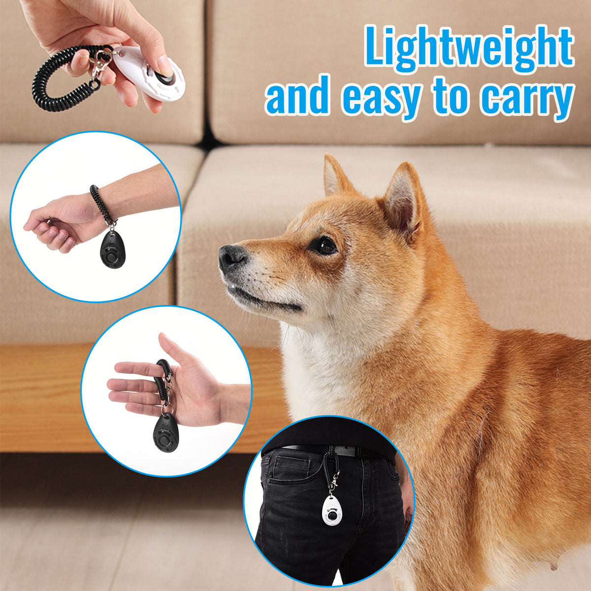 Dog Clickers, [2 PCS] Diyife Dog Training Clickers with Wrist Strap Lightweight, Pet Behavioral Training Tools for Puppy, Cats, Birds, Hamsters, for Pet Lovers (Black&White)