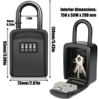 Key Lock Box, Diyife 4-Digit Security Combination Lock Box for House Key Weatherproof, Hanging Mounted, 5 House Keys Capacity, Portable Spare Key Storage Box for Home Apartment Office Garage Airbnb