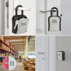 Key Safe Heavy Duty, [Waterproof] Diyife Portable Lock Box with Removable Shackle, Wall Mounted and Resettable 4 Digit Combination Key Storage Lock Box for House Keys, Car Keys [5 Keys Capacity]-Grey