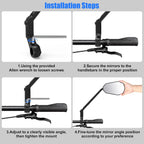 Diyife 2 Pcs HD Wide Angle Large Bicycle Mirrors