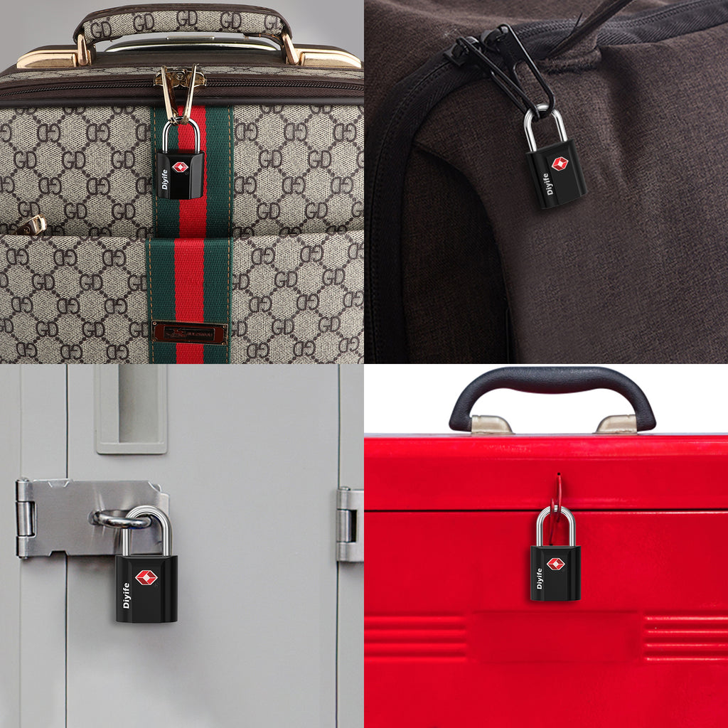 Diyife TSA Travel Padlock, Key Lock, Mini TSA Lock for Suitcase, Luggage, Travel Case, Locker
