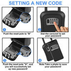 Key Lock Box, [5 Keys Capacity] Diyife 4-Digit Combination Key Safe Box Weatherproof, Removable Shackle for Hanging Mounted, Portable House Key Box for Outdoor, Home, Garage, Office-Black