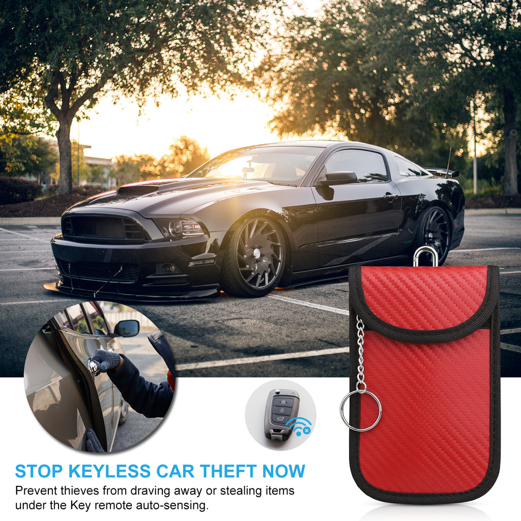 Diyife 2 Pack Faraday Pouch, RFID NFC Car Key Signal Blocker Pouch, Full Shielding Keyless Entry Anti-Theft Relay Attack Faraday Bag for Car Motorcycle Keys, Bank Cards and ID Cards