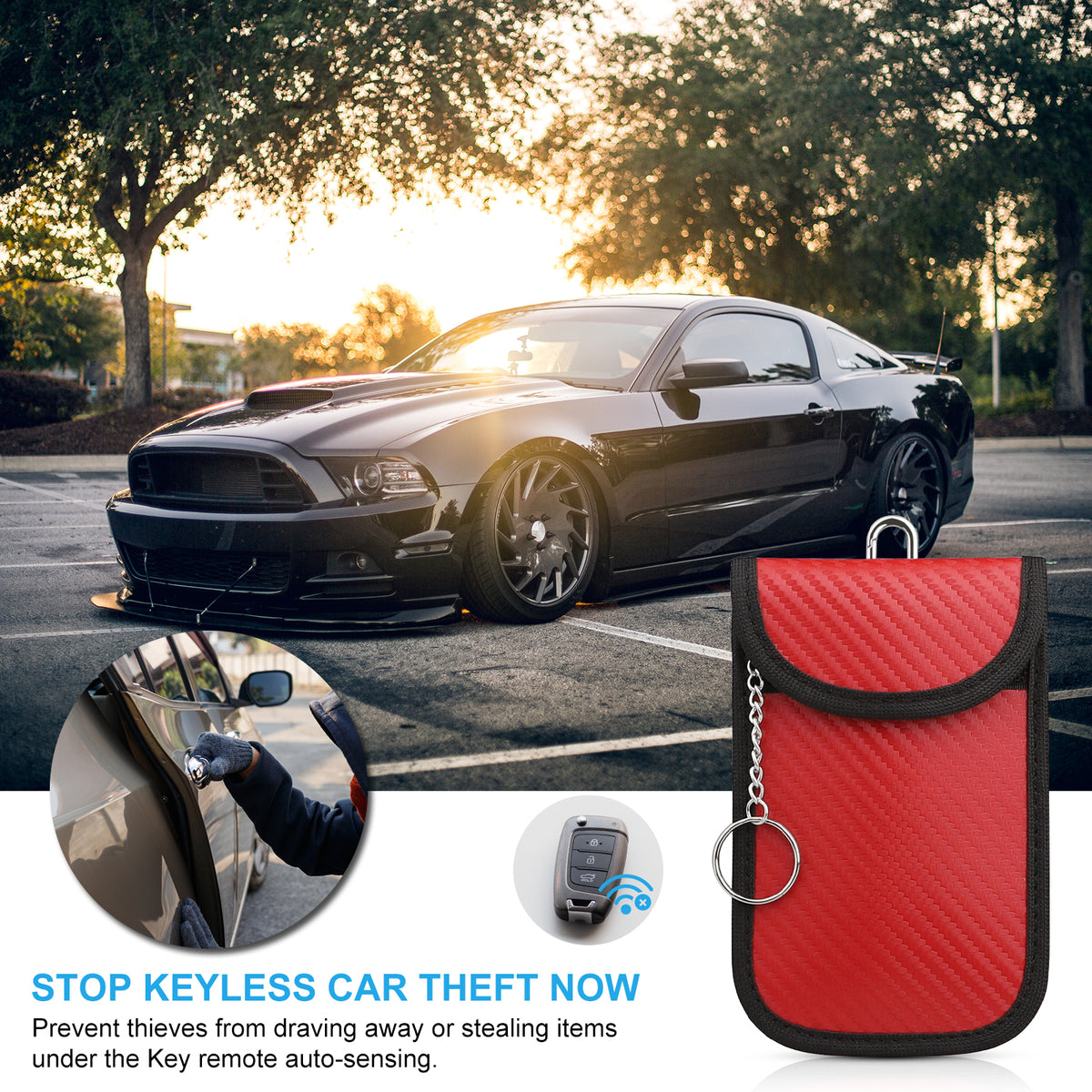 Diyife 2 Pack Faraday Pouch, RFID NFC Car Key Signal Blocker Pouch, Full Shielding Keyless Entry Anti-Theft Relay Attack Faraday Bag for Car Motorcycle Keys, Bank Cards and ID Cards