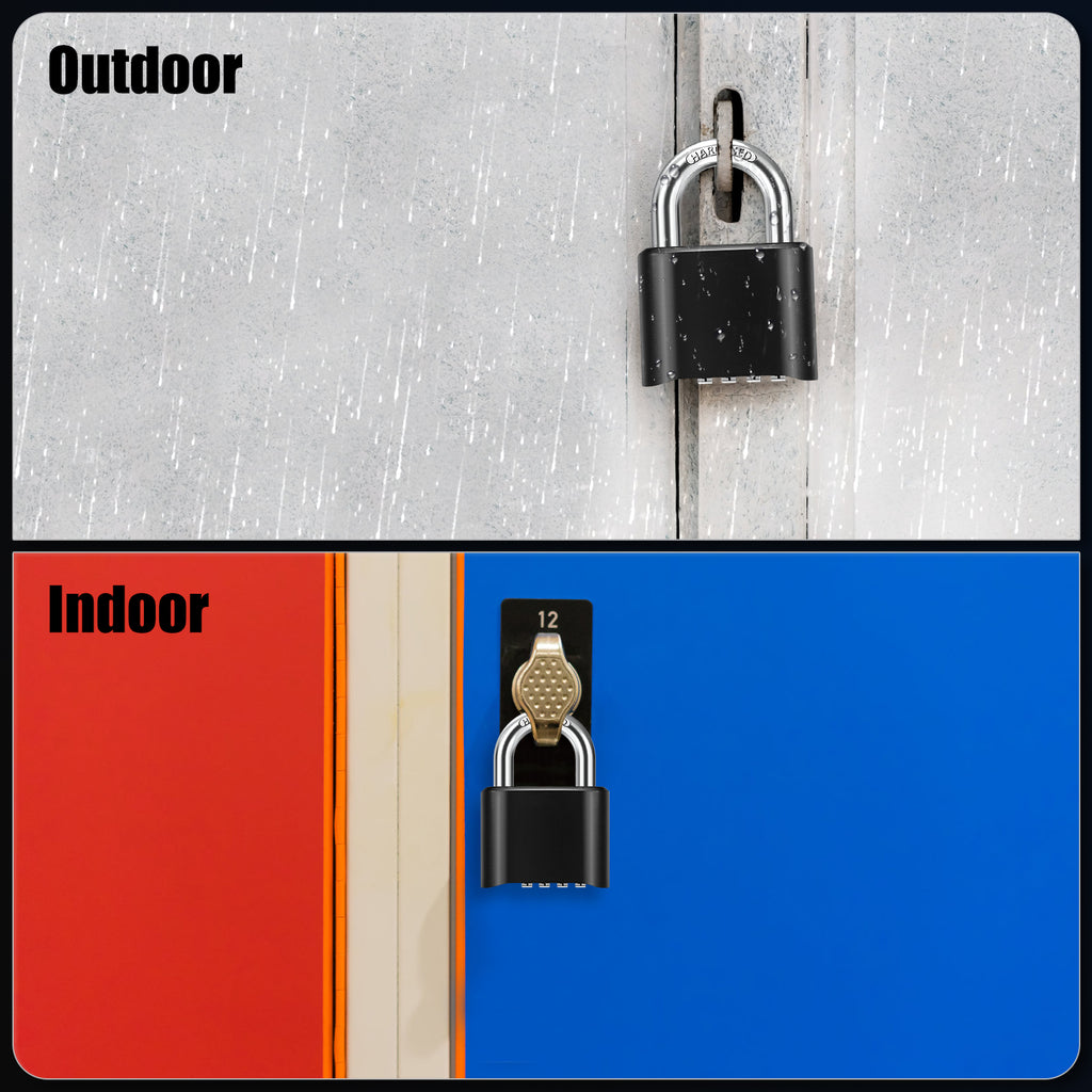 Large Heavy Duty Combination Padlock, [New Version ] Diyife 51.5mm 4 Digit Code Locker Lock Weatherproof Lock Outdoor Combination Lock for School Gym Locker,Shed, Fence, Hasp, Cabinet