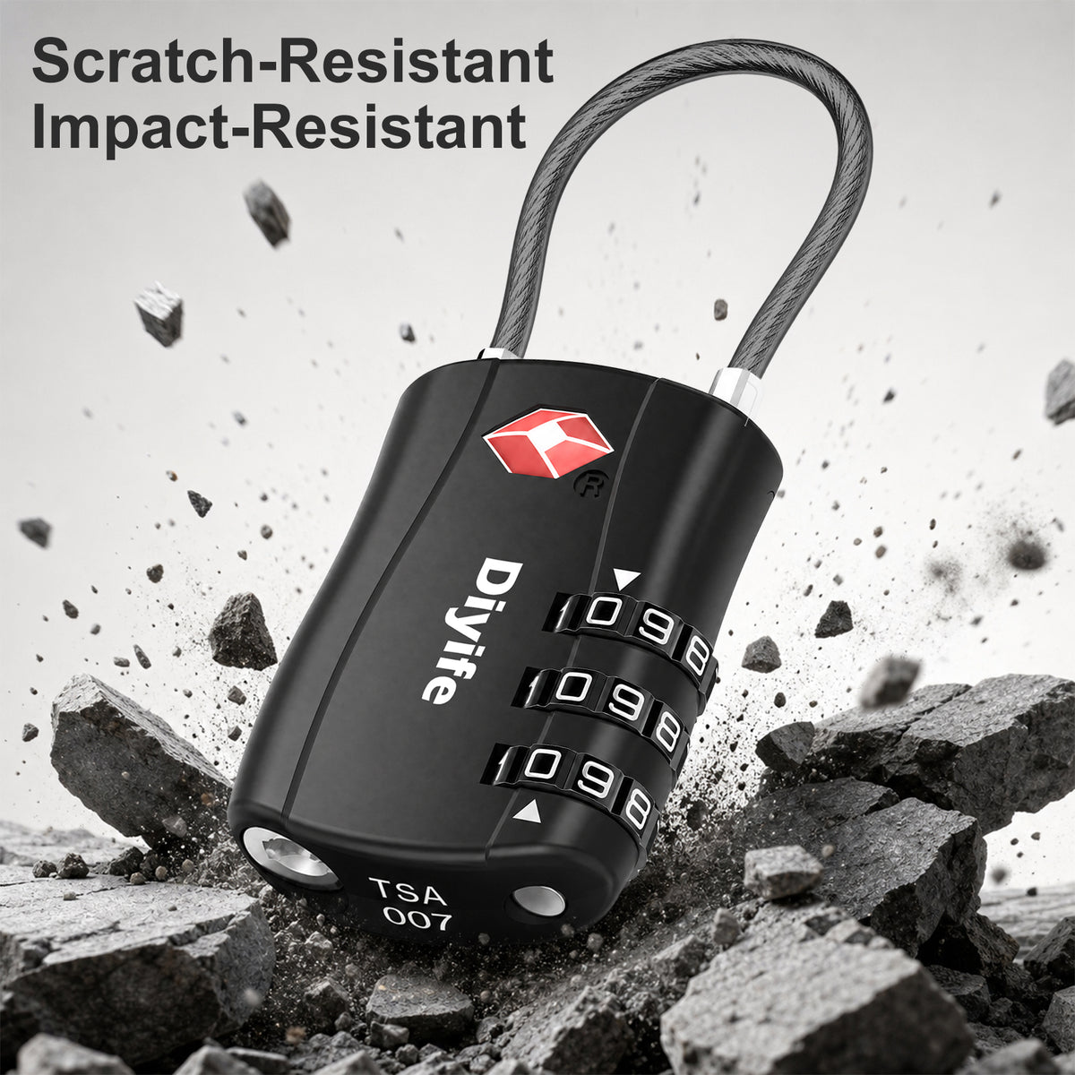 Diyife TSA Combination Padlock, 3 Digit Luggage Lock, Travel Lock for Suitcase, Backpack, Locker, Briefcase