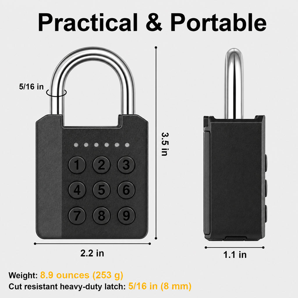 Combination Padlock, Diyife IPX5 Weatherproof Outdoor Keyless Entry Padlock