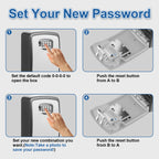 Key Lock Box, [Wall Mounted] Diyife Large 4 Digit Combination Key Lock Box Waterproof Key Holder, Aluminum Alloy, Resettable Keys Safe Box for Home Office Garage School Airbnb [Grey]