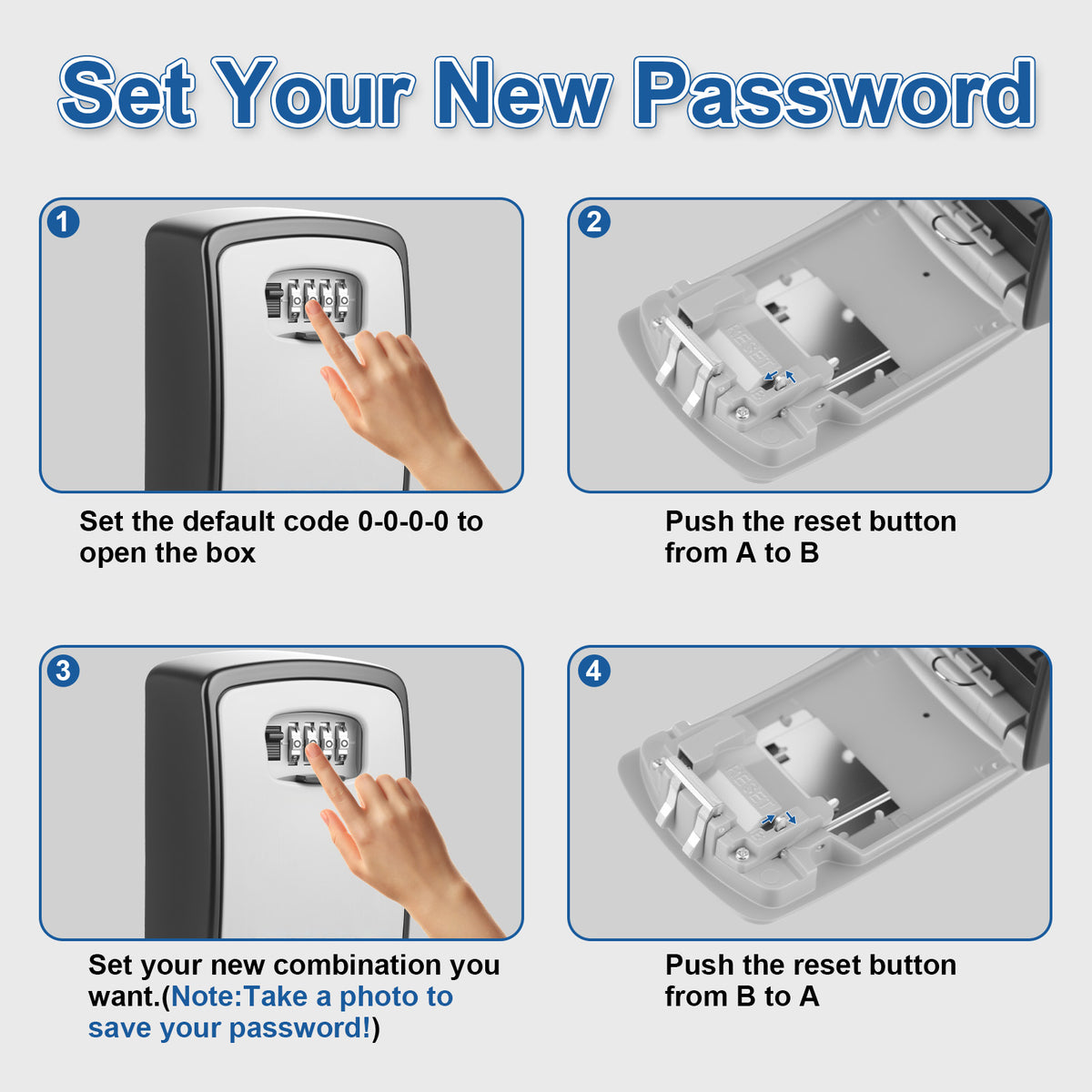 Key Lock Box, [Wall Mounted] Diyife Large 4 Digit Combination Key Lock Box Waterproof Key Holder, Aluminum Alloy, Resettable Keys Safe Box for Home Office Garage School Airbnb [Grey]