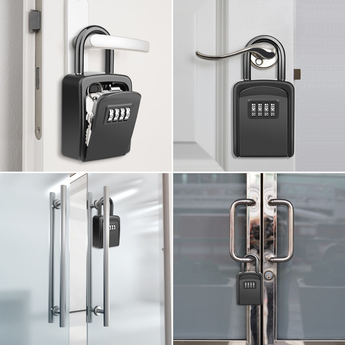 Key Lock Box, Diyife 4-Digit Security Combination Lock Box for House Key Weatherproof, Hanging Mounted, 5 House Keys Capacity, Portable Spare Key Storage Box for Home Apartment Office Garage Airbnb