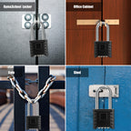 Large Heavy Duty Combination Padlock, [Long Shackle 8mm Thick] [One-Click Open] Diyife 52mm 4 Digit Locker Lock Weatherproof Outdoor Combination Lock for Shed, Fence,Hasp,Cabinet, School, Gym