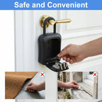 Key Lock Box, [5 Keys Capacity] Diyife 4-Digit Combination Key Safe Box Weatherproof, Removable Shackle for Hanging Mounted, Portable House Key Box for Outdoor, Home, Garage, Office-Black