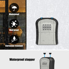 Key Safe Heavy Duty, [Waterproof] Diyife Portable Lock Box with Removable Shackle, Wall Mounted and Resettable 4 Digit Combination Key Storage Lock Box for House Keys, Car Keys [5 Keys Capacity]-Grey