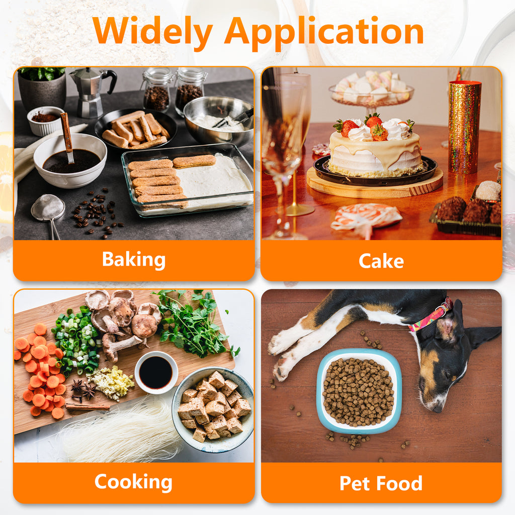 Diyife Large Digital Kitchen Scale with%Percentage &Hold Function,0.1g/5kg, IP67 Waterproof Baking Scale, USB‑C Rechargeable, 7.9x7.9" Food Scales with Large LCD Display for Cooking,Stainless Steel Pan