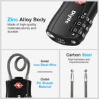 Diyife TSA Combination Padlock, 3 Digit Luggage Lock, Travel Lock for Suitcase, Backpack, Locker, Briefcase