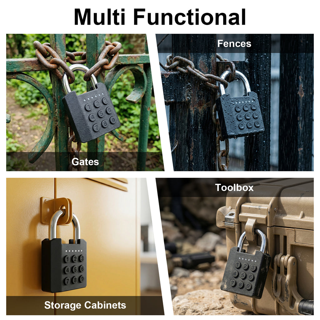 Combination Padlock, Diyife IPX5 Weatherproof Outdoor Keyless Entry Padlock