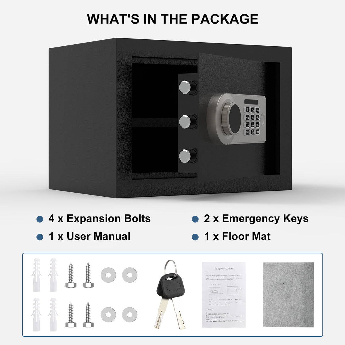 Diyife 22.6L Waterproof Safe Box with Dual-Way Opening for Home, Hotel & Office