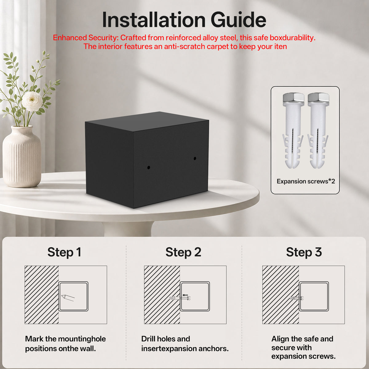 Small Safe Box for Home, Diyife 0.22 Cu Ft Money Safe Security Lock Box