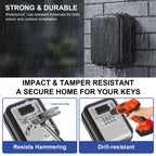 Diyife Large Key Safe Wall Mounted for Car Keys Outdoor with Light Up Dials Waterproof,4 Digit Combination Lock Box with Protective Cover for Rentals Airbnb House Garage, Internal Dimensions:90x60x46mm
