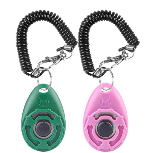 Dog Clickers, [2 PCS] Diyife Dog Training Clickers with Wrist Strap Lightweight, Pet Behavioral Training Tools for Puppy, Cats, Birds, Hamsters, for Pet Lovers (Black&White)