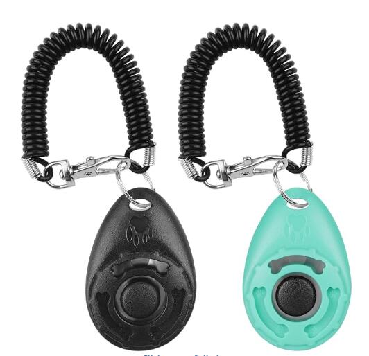 Dog Clickers, [2 PCS] Diyife Dog Training Clickers with Wrist Strap Lightweight, Pet Behavioral Training Tools for Puppy, Cats, Birds, Hamsters, for Pet Lovers (Black&White)