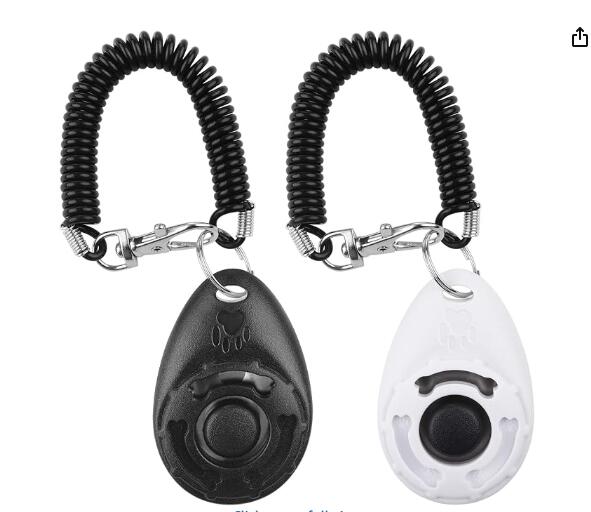 Dog Clickers, [2 PCS] Diyife Dog Training Clickers with Wrist Strap Lightweight, Pet Behavioral Training Tools for Puppy, Cats, Birds, Hamsters, for Pet Lovers (Black&White)