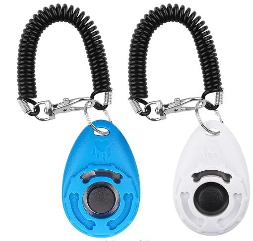 Dog Clickers, [2 PCS] Diyife Dog Training Clickers with Wrist Strap Lightweight, Pet Behavioral Training Tools for Puppy, Cats, Birds, Hamsters, for Pet Lovers (Green&Pink)