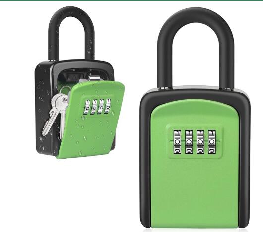 Key Lock Box, Diyife 4-Digit Security Combination Lock Box for House Key Weatherproof, Hanging Mounted, 5 House Keys Capacity, Portable Spare Key Storage Box for Home Apartment Office Garage Airbnb