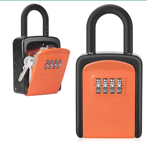 Key Lock Box, Diyife 4-Digit Security Combination Lock Box for House Key Weatherproof, Hanging Mounted, 5 House Keys Capacity, Portable Spare Key Storage Box for Home Apartment Office Garage Airbnb