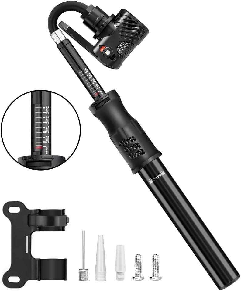 Diyife Mini Portable Bike Pump With Gauge 100 PSI