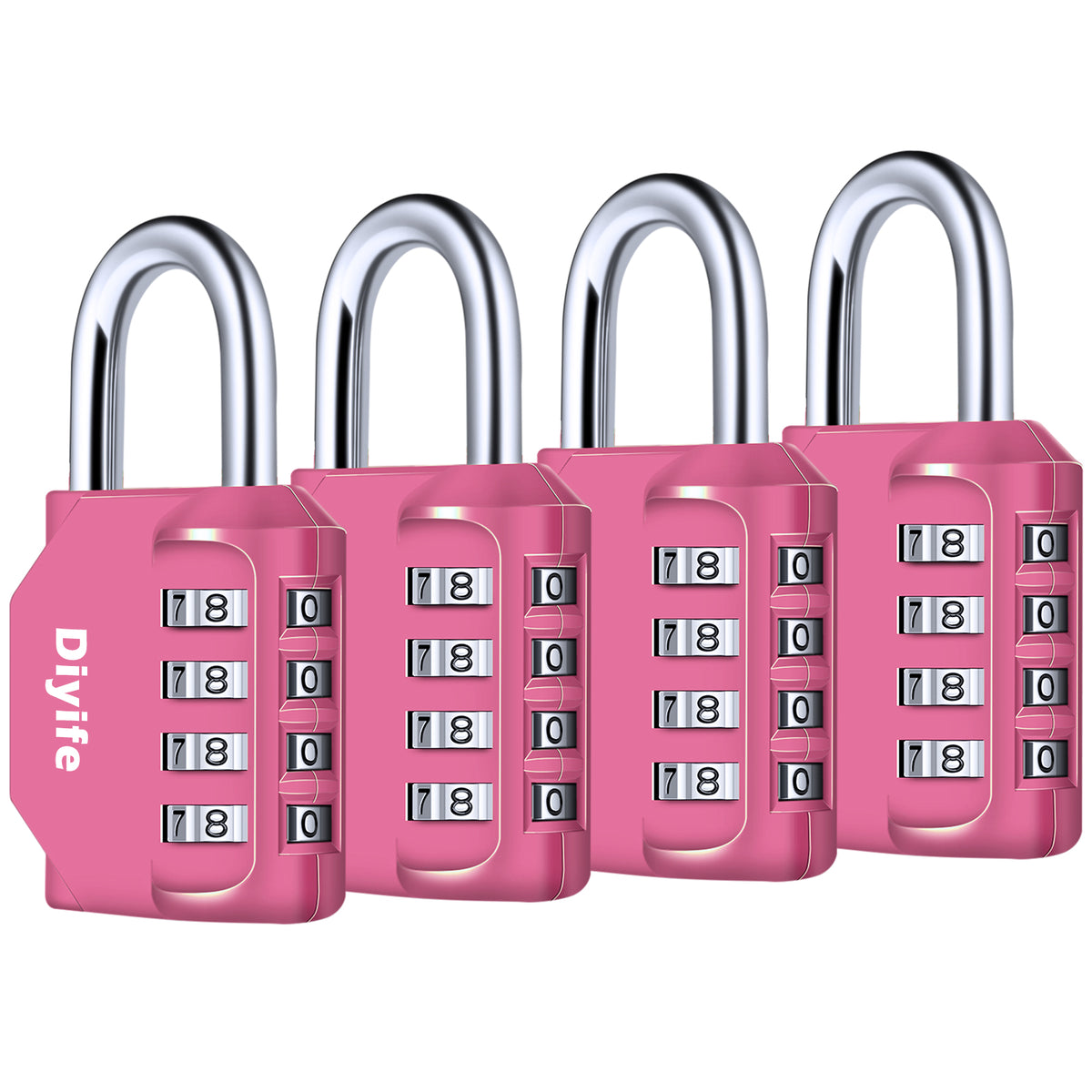 Diyife Combination Padlock, Weatherproof 4 Digit Resettable Locker Lock
