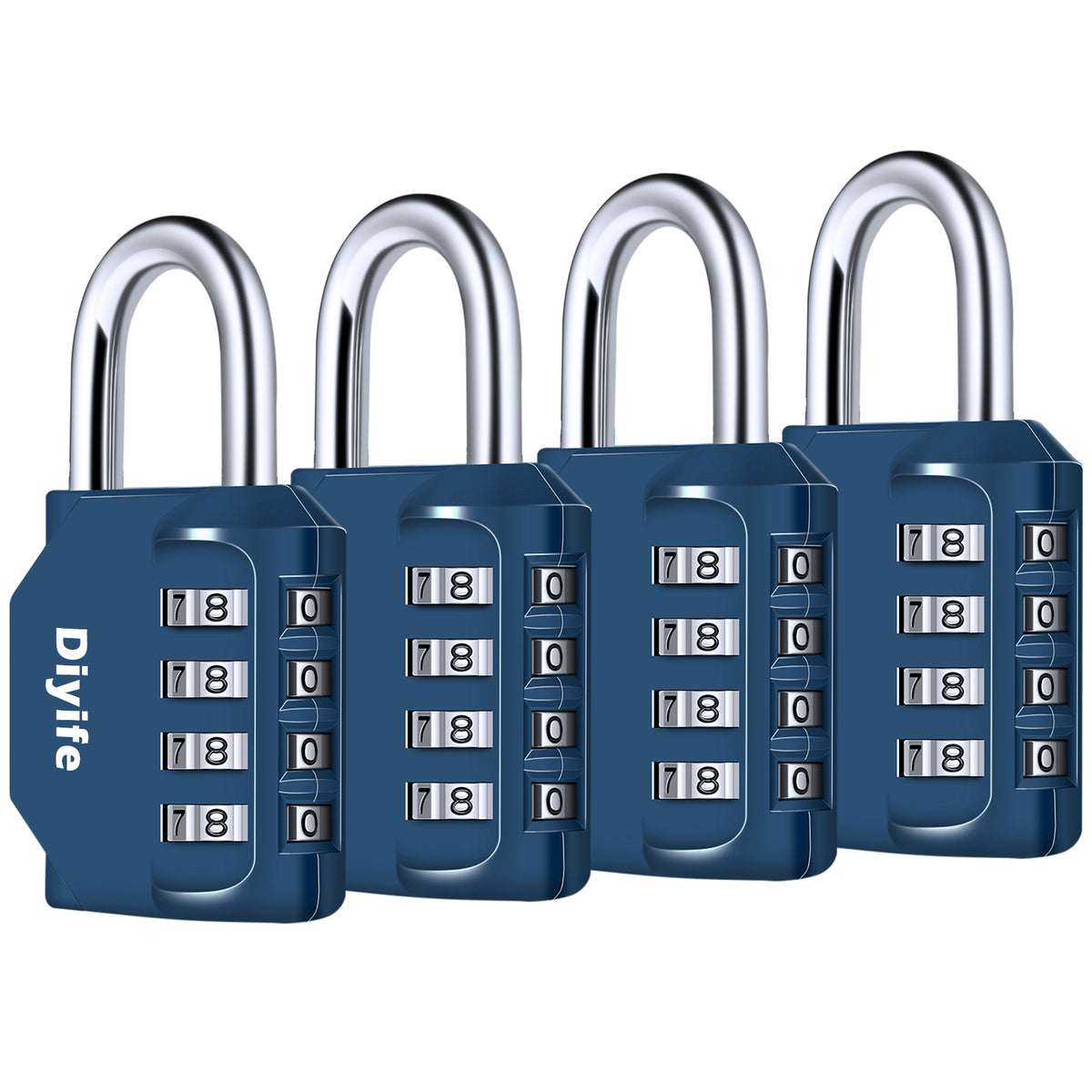 Diyife Combination Padlock, Weatherproof 4 Digit Resettable Locker Lock